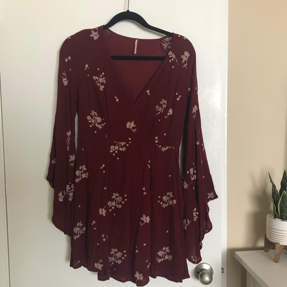 Free People Mid Sleeve Floral Dress